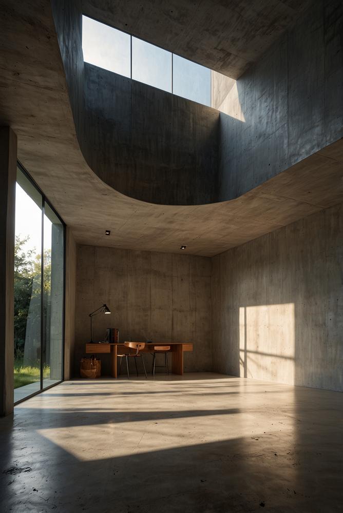 Helles, sonnendurchflutetes Bild eines Fundaments mit Rissen