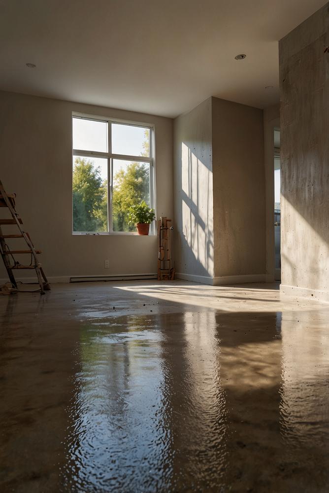 Heller, lichtdurchfluteter Keller mit Fundamentprüfung