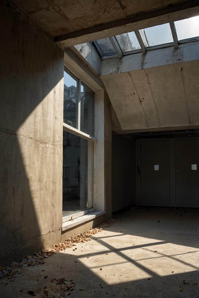 Helles Bild eines Kellerfensters mit Lüftung in Lichtdurchflutung