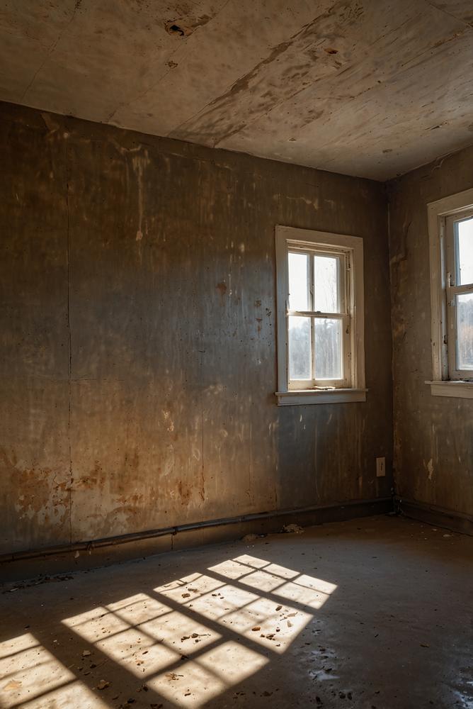 Helle Kellerwand mit Feuchtigkeits- und Schimmelprüfung