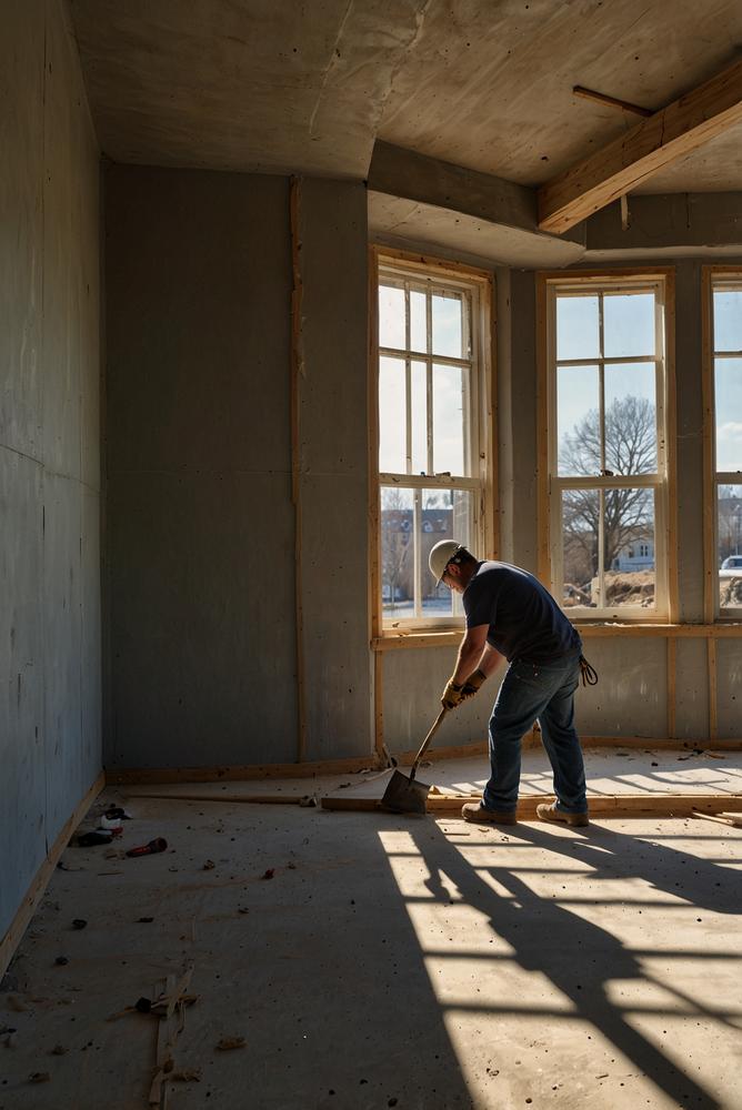 Koordination der Gewerke auf heller Baustelle im Frühling