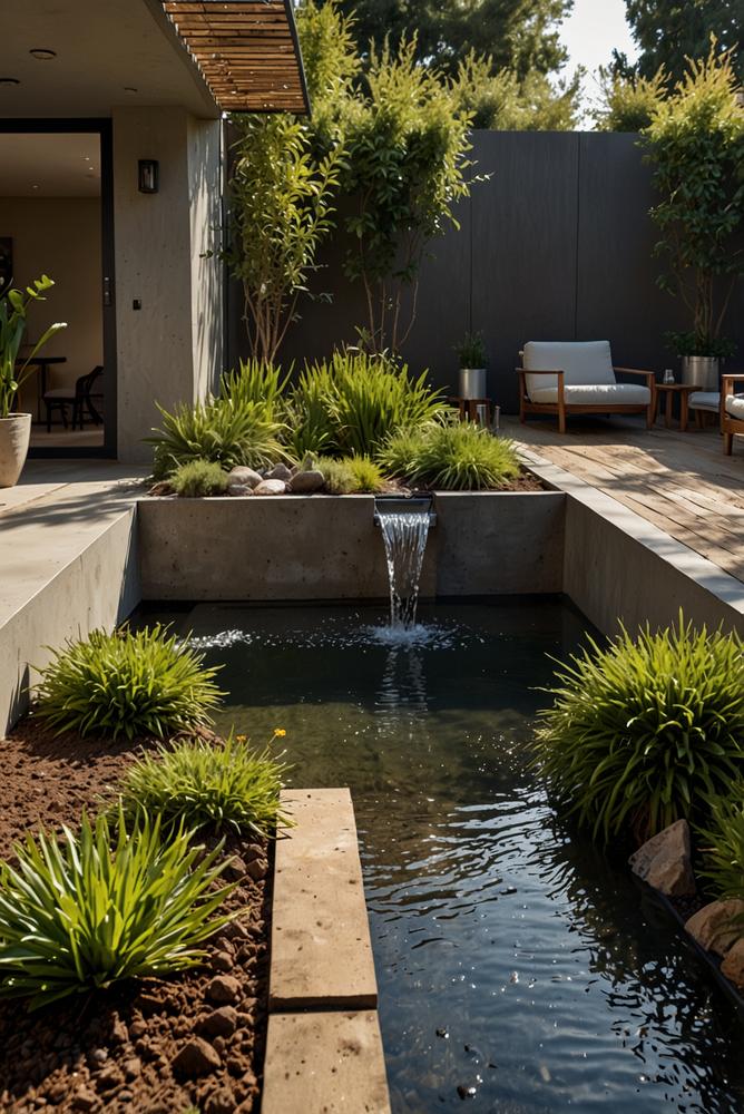 Nachhaltige Entwaesserung in einer hellen Fruehlingsanlage