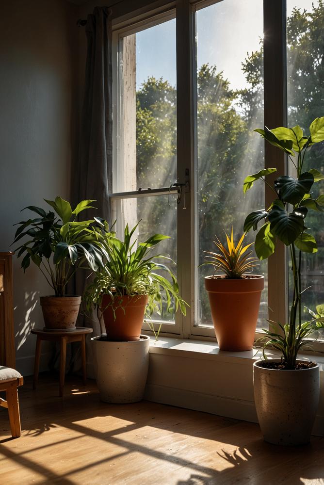 helle wohnraumpflanzen ohne schimmel in modernem raum