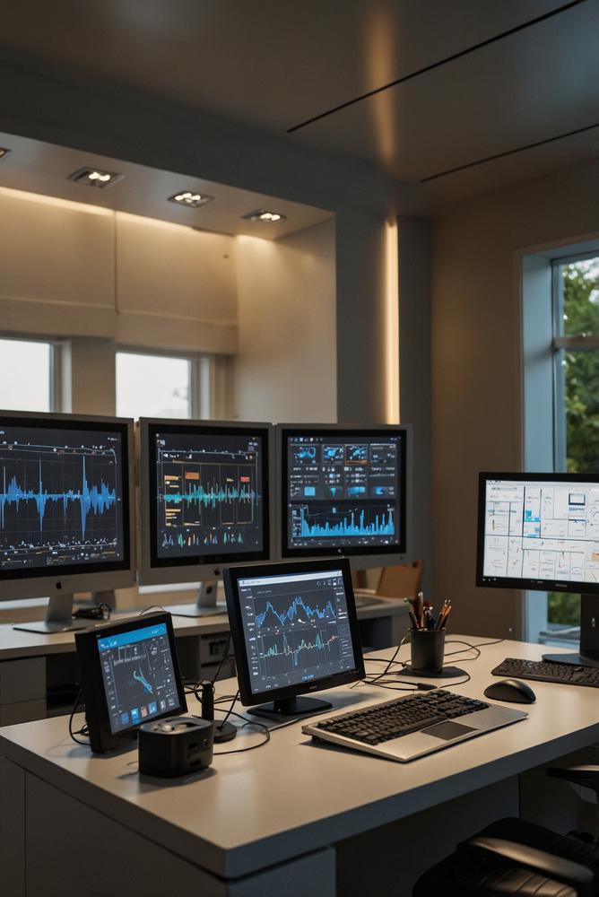 Helles Bild einer modernen Photovoltaik Fernüberwachung mit Software