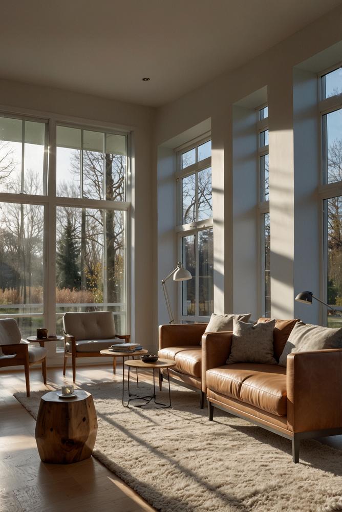 Heller Raum mit Rauchmelder und CO-Sensor moderner Haustechnik