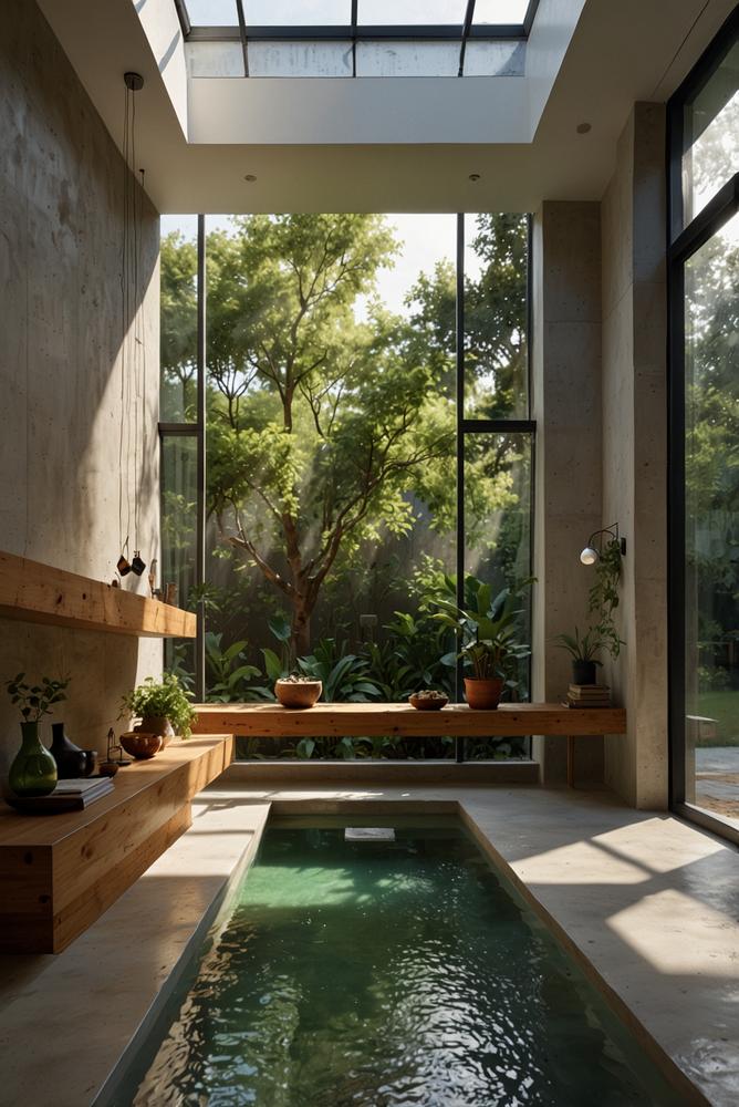 Modernes Zuhause mit Retentionszisterne zur Regenwasserpufferung