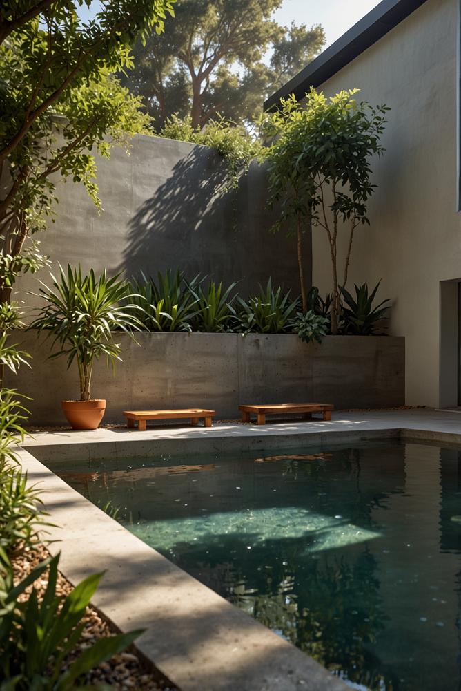 Helle, moderne Zisterne zur Regenwassernutzung im Garten