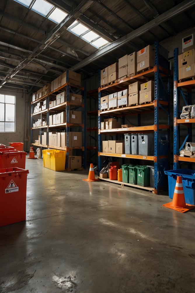 Helle, sichere Lagerung von Baustoffen und Gefahrstoffen