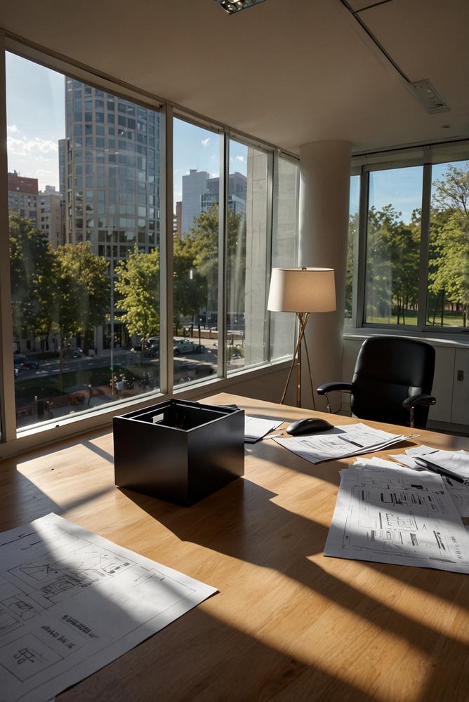 Helles Büro für Hausbau-Terminkoordination im Frühling