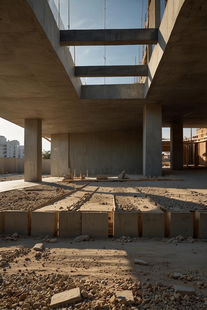 Stabiler Unterbau und Fundament für Terrasse in Sonnenlicht
