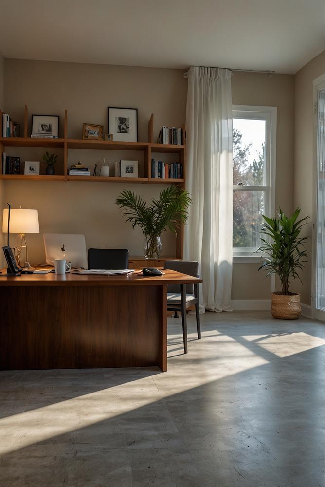 Helles modernes Büro für Umbau-Dokumentation und Verträge