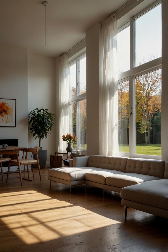 Moderne Wärmepumpe in hellem, lichtdurchflutetem Raum