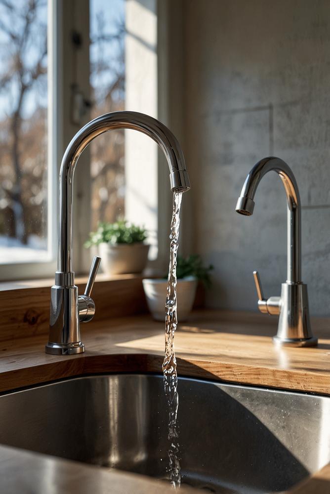 Wasserleitung wird nach Winterspülung geprüft