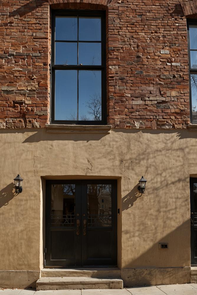 Helle, sanierte Altbau-Fassade nach dem Winter