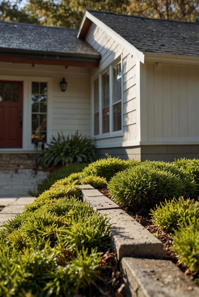 Saubere Dachrinne und Fallrohr am Haus nach dem Winter