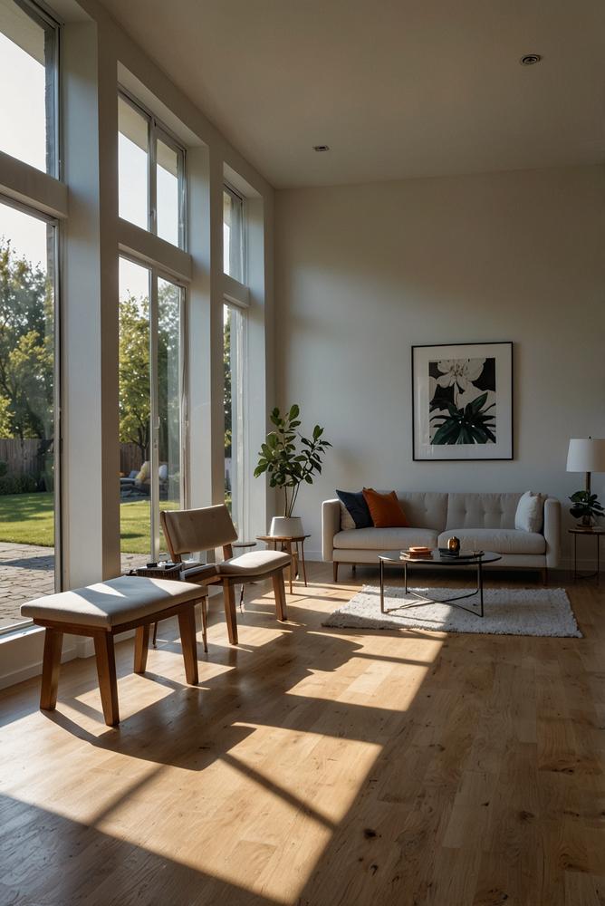 Heller Raum nach Renovierung mit Abschlusskontrolle und Endreinigung