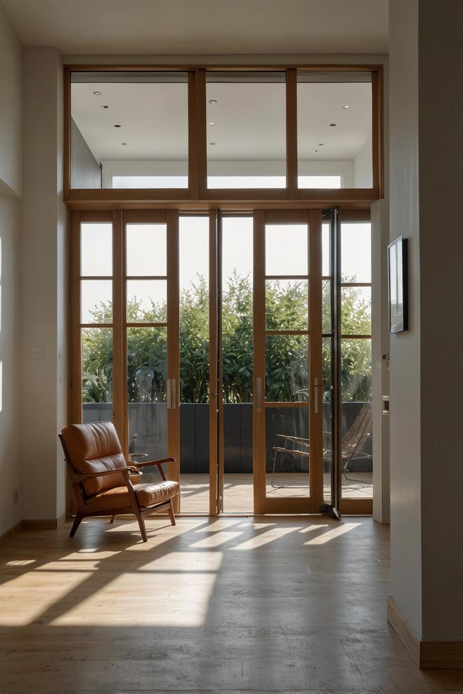 Helle, moderne Türen und Beschläge in Wohnraum