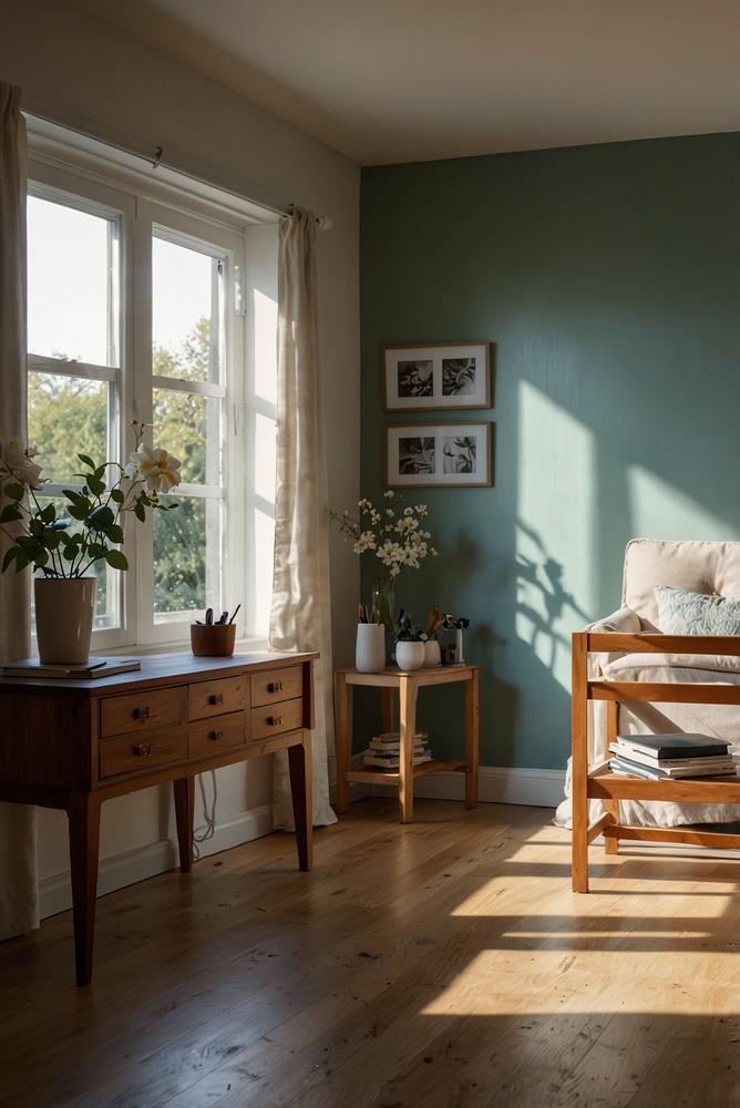 Heller moderner Raum mit Renovierungsplanung im Fruehling