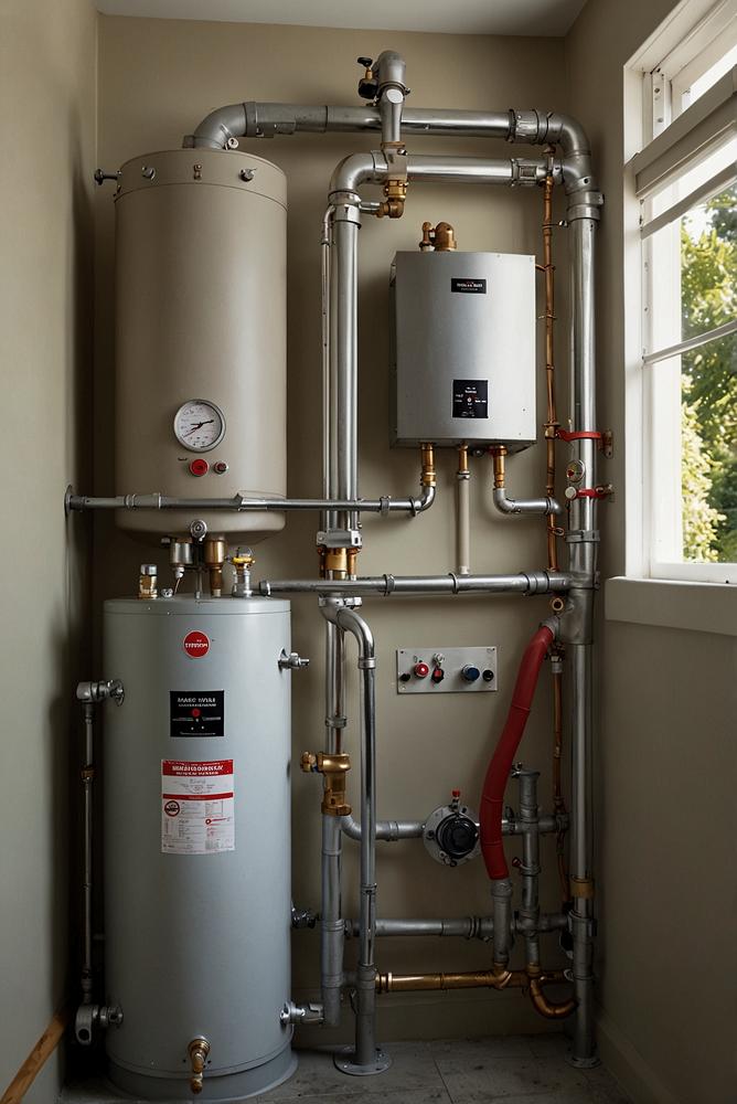 Heller Raum mit Warmwasserbereiter ohne Lecks oder Korrosion